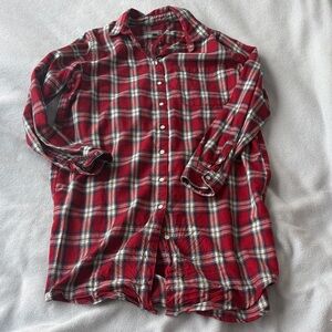 DL1961 Red Plaid Women's Button Down Shirt